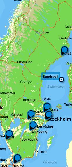 stockholm sundsvall avstånd