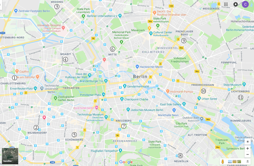 Berlin Karta Sevärdheter – Karta 2020