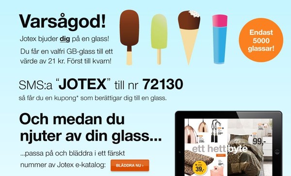 gratis glass från jotex