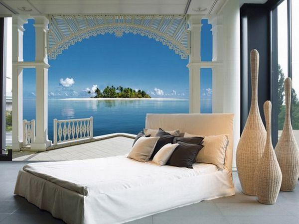 tapeter sovrum bilder sovrumstapet tropisk balkong utsikt