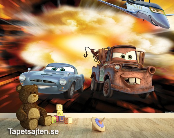 Disney Cars Tapet Bilar Pixar Fototapet Barn Tapet Barntapeter Pojkrum