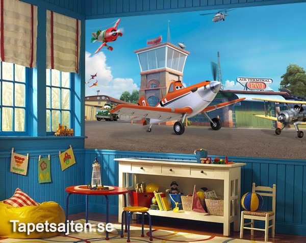 Fototapet Barn Disney Pixar Flygplan Planes Tapet Barnrum Barntapeter Pojke Kille Pojktapet Killtapet