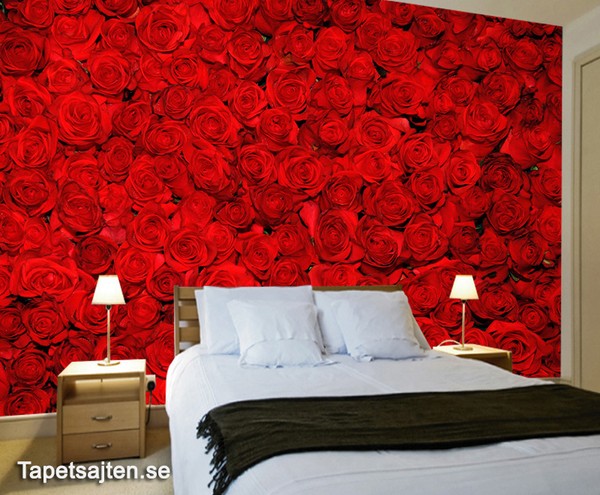 Romantisk Tapet Blommig tapet röd ros fototapet röda rosor blommor tapet romantisk