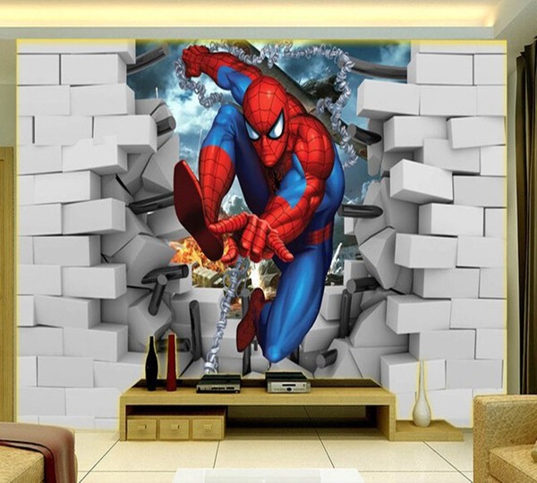 3D Tapet Barn Spiderman Tapet Marvel Tapeter Superhjältar Fototapet med 3d Effekt