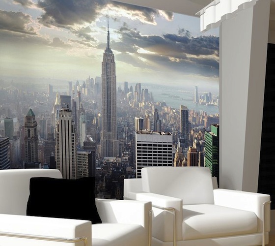 Fototapet new york tapet manhattan fototapet utsikt stad skyskrapor 3d fototapet