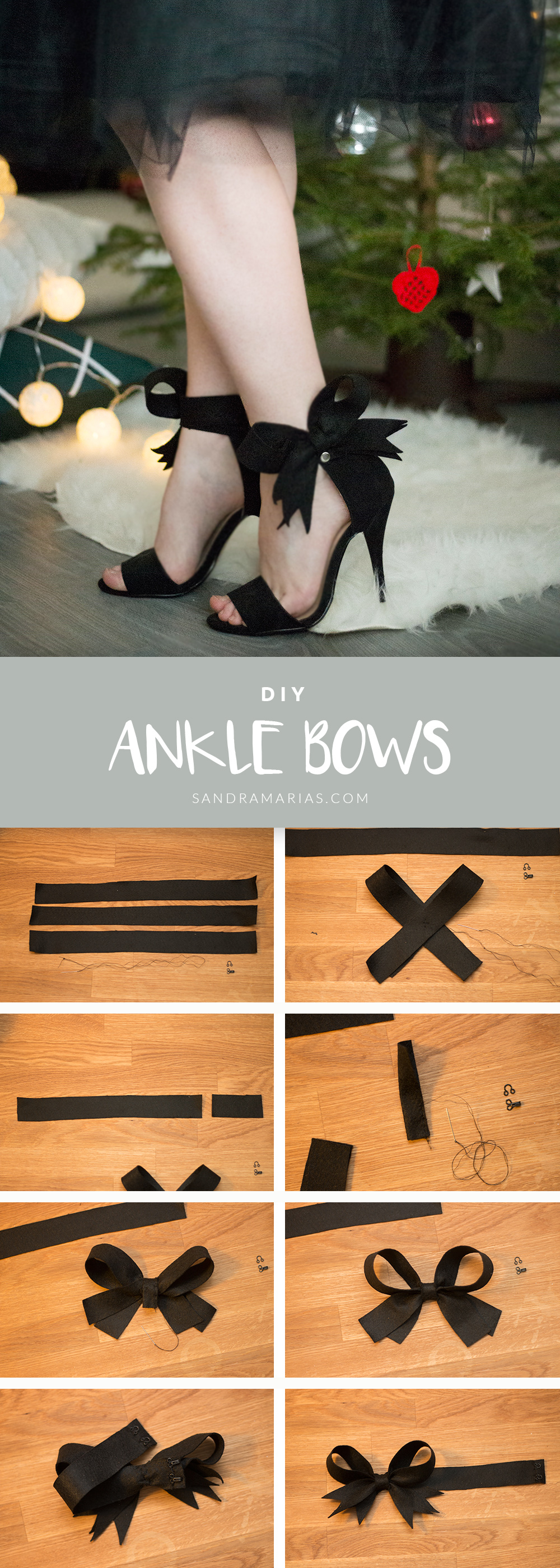 DIY Ankle bows for your heels | New heels without ruining them | Sandramarias.com
