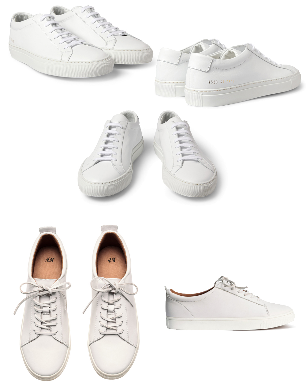 vita låga sneakers