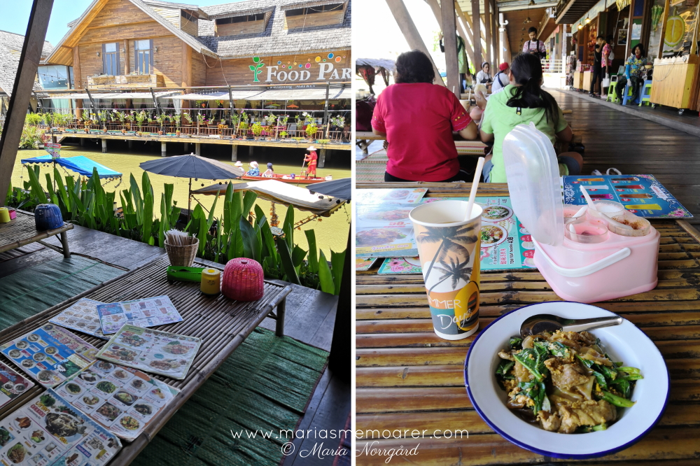 thailändsk mat på flytande marknad pattaya
