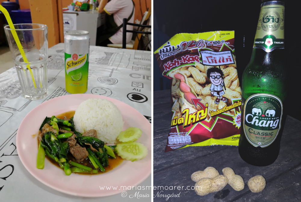 food and drink in thailand chang beer and rice dish / mat och dryck i thailand - risrätter och changöl