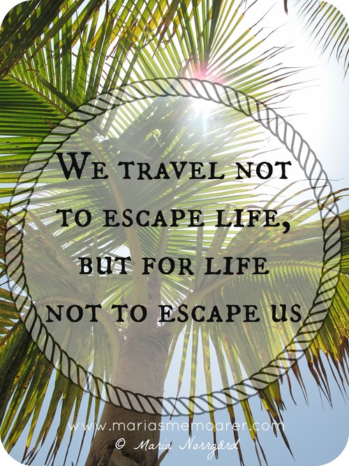 travel and life style quote We travel not to escape life, but for life not to escape us
