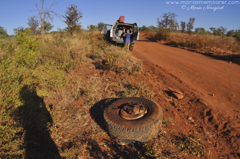 bilolycka under roadtrip i Australien, nära Purnululu