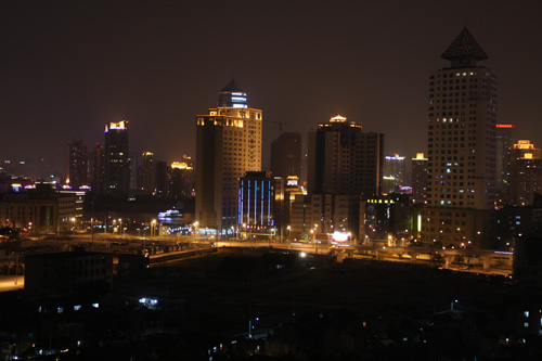 utsikt från hotell 1 på natten