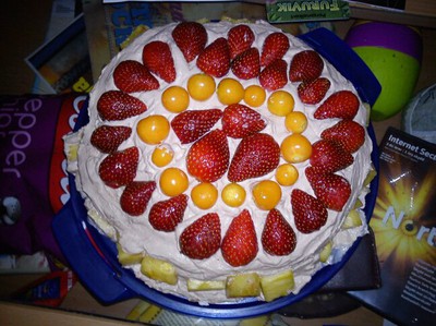 Tårtan som jag gjorde till min syster när hon fyllde år. 