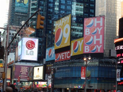 Times Square och den nya pepsi reklamen!