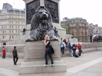 Jag och lejonet på Trafalgar Square
