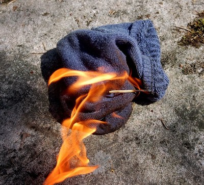 Eldning av strumpor, Eget foto 201005
