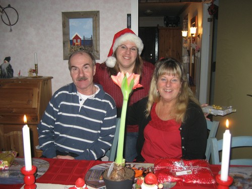 Mina föräldrar och jag på julafton