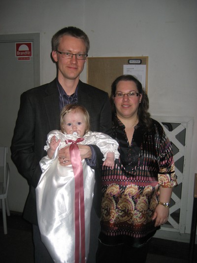 Lilla familjen precis efter dopet
