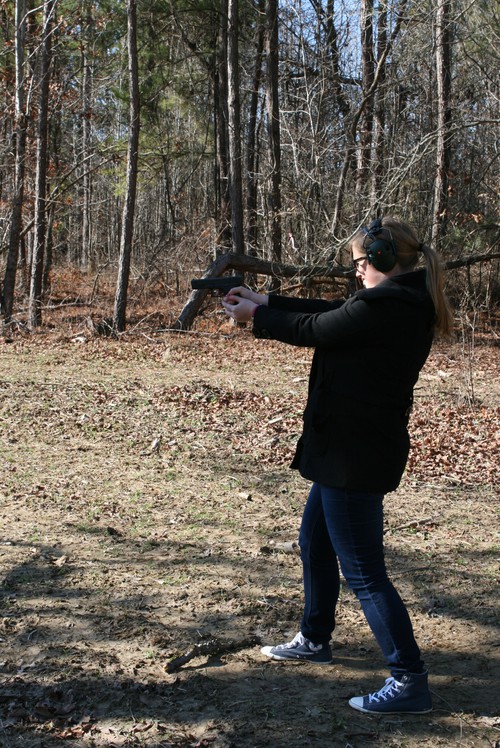 shooting pistol in Cartersville with Frankie Johnson