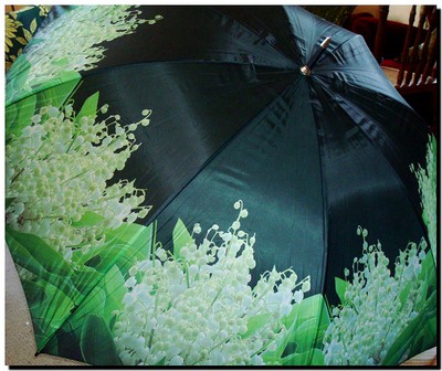 Paraply med liljekonvaljer