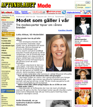 Hotspot intervjuar modeexperter på Aftonbladet.se