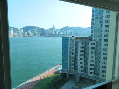 View from where we live, the other side is Hong Kong Island.