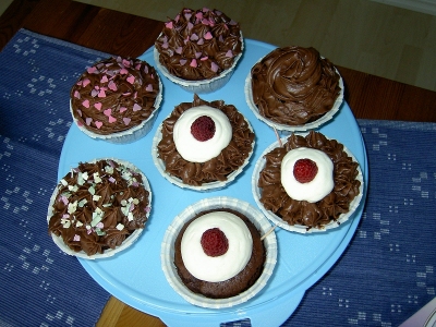 Många cupcakes