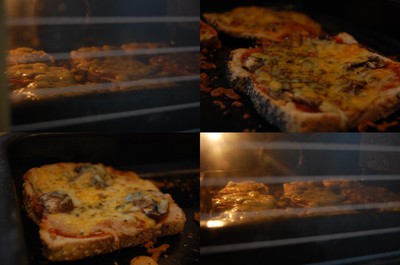 4 bilder på pizzan