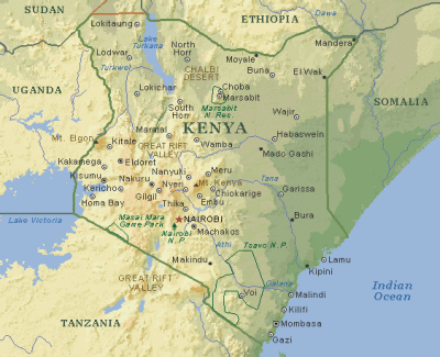 Karta över Kenya