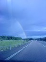 Såg en jätte fin regnbåge på E4an när vi va på väg hem :)