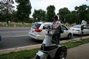Stina fick testa att stå på något slags polisfordon när vi var i Washington DC.