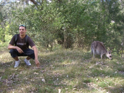 Andy och kangaroo.