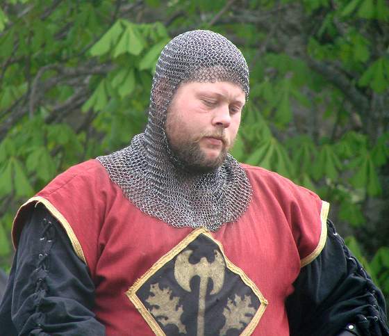 Knight at medieval market in Leksand