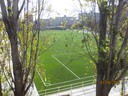 Fotbollsplanen i övre delen av parken