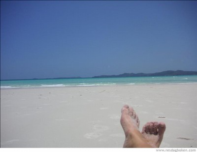 Mina fötter semestrar på vackra Whitsunday islands, Australien